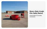 Large Capacity Fire Drill Barrel With Handles Heavy Duty Steel Incinerating Drum Thickened Steel Incinerator for Firefighters, Facilities Personnel, Property Managers, Outdoor, Training Grounds, Factory Yard, Schoolyard