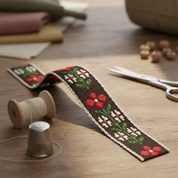 Embroidered Floral Jacquard Ribbon Trim for Hanfu Doll Clothes DIY Crafts