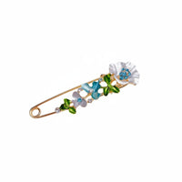 Elegant Floral Safety Pin Brooch Large Decorative Safety Pin for Women