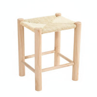 Stackable Woven Top Stool Backless Design Dining Seat Long-Lasting Frame Household Furniture Bohemian Design for Families, Homeowners, Interior Decorators, Kitchen, Living Room, Bedroom
