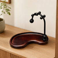 Vintage Key Rack, Freestanding Key Rack with Shelf, for Hallway & Entrance Area, Dark Material