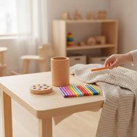 Early Learning Wooden Peg Sorting Toy Develops Hand-Eye Coordination Color Sorting Cylinder for Toddlers, Kids