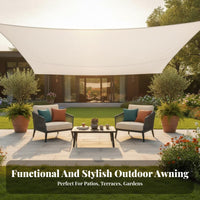 Waterproof Rectangular Sun Sail Anti-Rust Dloops Rectangular Shade Sail Reinforced Edges Sunshade sun's Rays Block for Gardeners, Homeowners, Families, Garden, Camping, Backyard, Pool Area