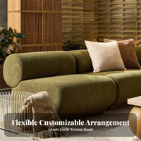 Minimalist Aesthetic Armless Boucle Seating Unit Customizable Configuration sectional Couch Soft Texture Sectional Sofa High-Resilience Foam for Apartment Dwellers, Interior Designers, Design aficionados, Living Room, Villa, Reception Area, Office