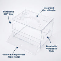 Acrylic Hamster Cage with Accessories, Multi-Level Hamster Villa with Exercise Wheel, Transparent Hamster Enclosure with Water Bottle