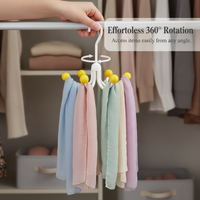 Rotating 6-Claw Hook Hanger for Cabinet Organization - Punch-Free Multi-functional Storage for Bags, Hats, and Underwear