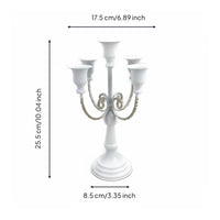 Ornate 5 Arm Candelabra Elegant 5-Candle Candle Stand Table Centerpiece