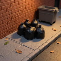 5 Pieces Realistic Model Garbage Bags Detailed Miniature Trash Bag Model for City Scenes