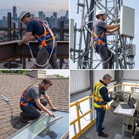 Full Body Safety Harness with Double Hooks and Buffer for High-Altitude Work