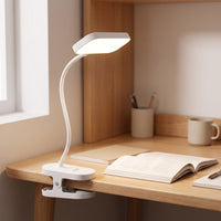 LED Clamp Desk Lamp Touch Control Clamp-on Lamp Adjustable Gooseneck Light Compact for Bedside, Dorm Room