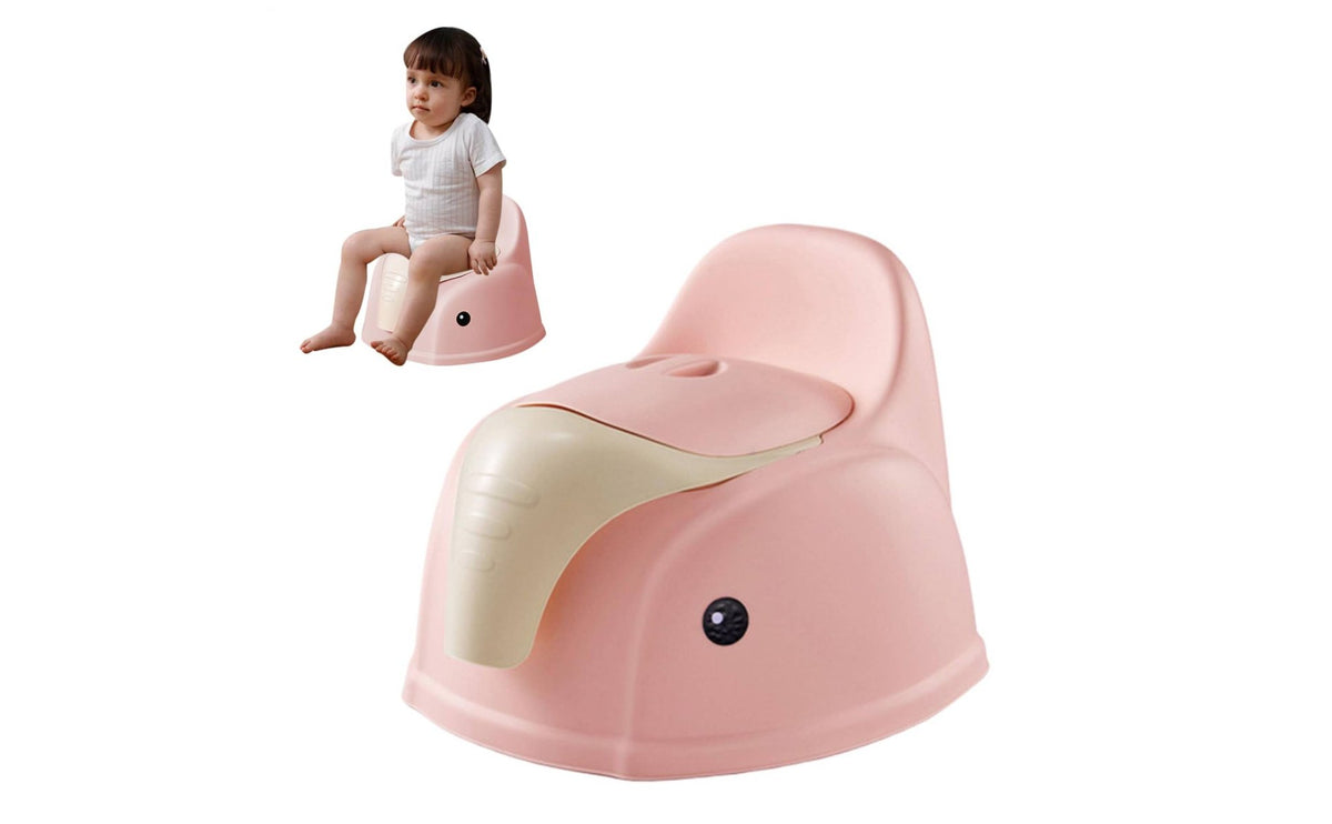 Easy to Clean Cartoon Elephant Potty Removable Bowl Elephant Shaped Potty Chair Anti-Slip Base for Toddlers, Babies