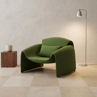 Red Sculpture Chair Italian Minimalist Single Sofa Chair Curved Shell Curved Lounge Armchair for Balcony, Relaxing, Living Room