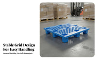 Grid Top Pallet Water-Resistant 9-Leg Pallet Heavy-Duty Warehouse Storage Skid for Logistics Personnel, Factory