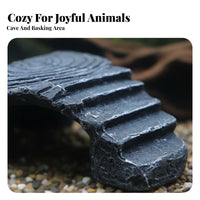 Turtle Basking Dock Realistic Geological Formation Design Turtle Basking Ramp Easy to Climb Tortoise Climbing Ladder for Terrarium, Aquarium