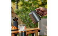 Exact Gooseneck Pour over Kettle Vintage Gooseneck Kettle Retro Coffee Pot with Lid 304 Stainless Steel for Baristas, Home Kitchen
