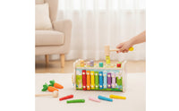 Multifunctional Lion Pounding Bench Hand-Eye Coordination Pounding Bench with Mallet Fine Motor Wooden Activity Box Educational for Preschoolers, Classroom
