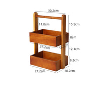 Desktop Organizer with Handle Compact Desk Organizer Shelf Space-Saving Two-Tier Storage Rack for Vanity, Washroom Counter