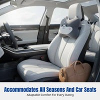 Cartoon Car Headrest Neck Pillow, Plush Support, Universal, Cute, Four Seasons, Seat Pad