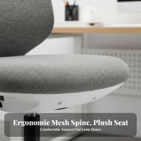 Adjustable Height Ergonomic Mesh rear support pivot gliding Rolling Casters Office Chair Easy Assembly Task Seating for Students, Employees, Remote Workers, Study Room, Dormitory, Bedroom
