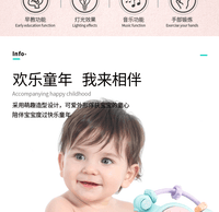 手拍鼓婴儿玩具0一1岁2幼儿童音乐拍拍鼓3宝宝6个月以上益智8早教 音乐手拍鼓·粉【送电池】