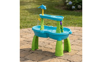 Outdoor Sand and Water Table with Toys Two-Level Beach Play Table with Pail Educational Water Playset with Accessories Easy to Clean for Backyard