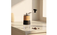 Manual Coffee Grinder Adjustable Mill Size Hand Crank Coffee Grinder Kitchen Gadget Easy to Clean Transparent Base for Camping