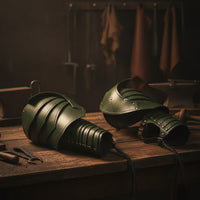 Shoulder Battlewear with Arm Plates Medieval Cosplay Battlewear Faux Leather Shoulder Plates for Cosplayers, Larpers, Halloween