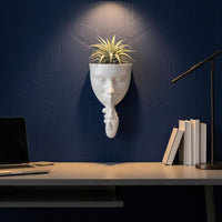 Decorative Face Wall Planter Open Top Wall Hanging Pot Compact Face Planter Boho Style for Small Plant Display