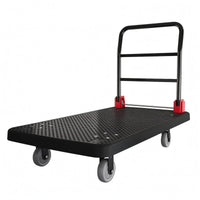 Perforated Deck Trolley Quiet Wheels Foldable Flatbed Trolley PE Board Swivel Wheel Cart