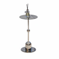 Korean design Round Glass-Top End Table Modern Design Round Glass-Top Pedestal Table Mixed Material Construction Home Furniture Space-Saving for Interior Designers, Homeowners, Renters