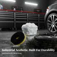 Electric Drill Cleaning Brush Bristles Drill-Powered Scrubber Attachment Set Heavy Duty for Car Cleaners, Cleaning Technicians, Restroom, Kitchen