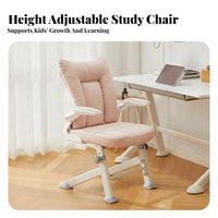 Ergonomic Design Adjustable Student Task Chair 360-Degree rotating Office Furniture Thick padding Seat effortless Rolling Casters for Students, Teenagers, Adults, Study Room, Bedroom
