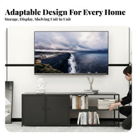 Minimalist Design Low-Height Cabinet with Shelves Multi-Layer Storage TV Stand Strong Load-Bearing Living Room Furniture Easy to Clean for Homeowners, Renters, Adults, Entertainment Area, Bedroom