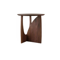 Wabi-Sabi Solid Wood Sofa Side Table, Vintage Minimalist Corner Table, Artistic Accent for Living Room, Bedroom, Balcony