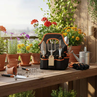 8 Pieces Gardening Set Ergonomic Handle Garden Tool Set with Tote Bag Rust Resistant Heavy Duty Garden Tool Kit for Beginners