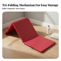 Easy to Clean Tri-Fold Exercise Mat Non-Slip Surface Tri-Fold Gym Mat High-Density Foam Waterproof for Dancers, Gymnasts, Kids, Stretching, Floor Exercises, Gymnastics, Play Area