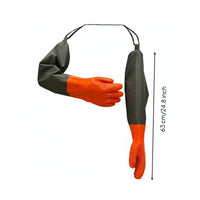 Waterproof Rubber Gloves Thickened Long Rubber Gloves Heavy Duty for Fishing