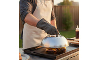 Anti-Scald Handle 9 Inch Stainless Steel Dome Reduces Splatter Round Basting Cover Rust Resistant Round Burger Cover Food Grade for Home Cooks