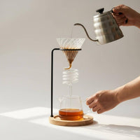Coffee Dripper Stand Wood Base Kitchen Tool Space-Saving