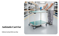 Sturdy Anti-Static Utility Cart Universal Wheels Workshop Material Cart Locking Casters Multi-Layer Rolling Trolley Wear-Resistant for Electronics Technicians, Factory Operators, Workshops, Warehouses, Laboratory, Garages