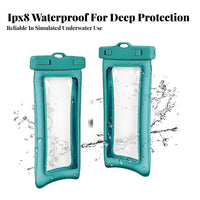 Double-Sided Phone Dry Bag Floats on Water Waterproof Phone Protector Clear Photography Window for Swimmers, Beachgoers, Swimming Pool, Snorkeling