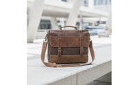 Canvas Briefcase Crossbody Canvas Carrier Bag Retro Briefcase with Shoulder Strap for Students, School, Travel