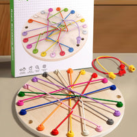 Rope Untangling Puzzle Brain-Teasing Rope Puzzle with Cords Untangling Game Colorful Toy Natural Wood for Children, Playroom