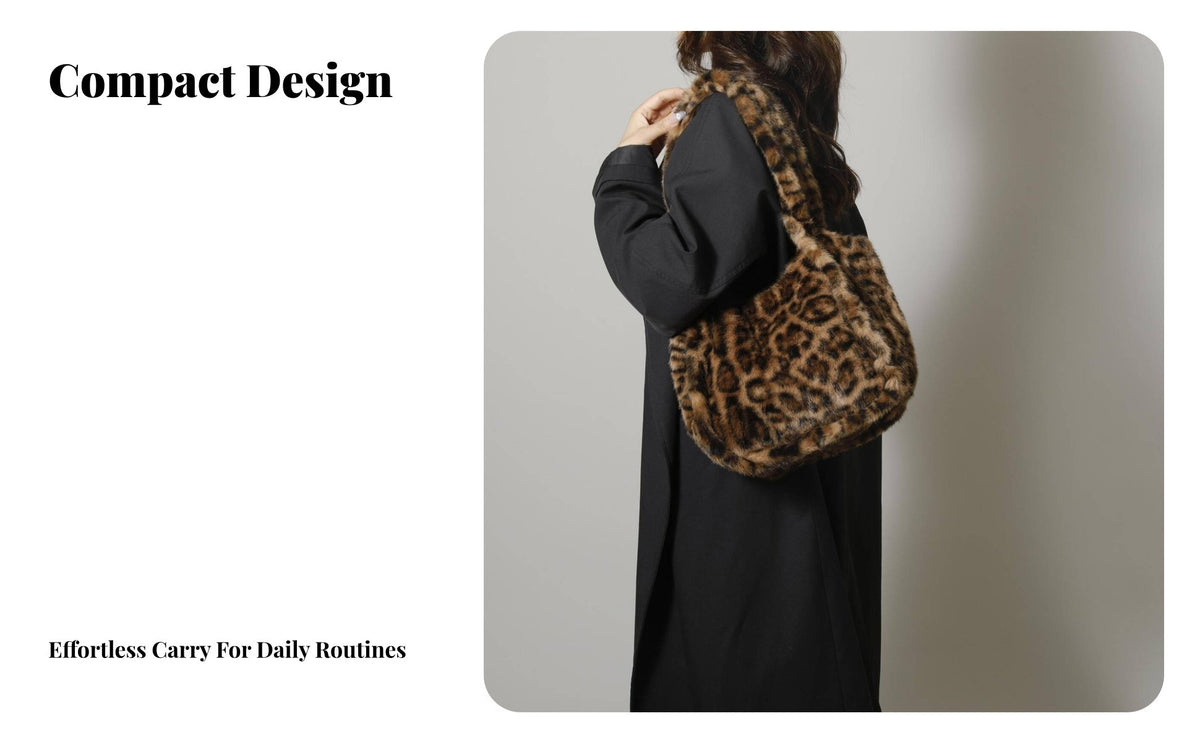 Leopard Print Handbag Autumn Winter Design Soft Leopard Print Tote Soft and Comfortable Faux Handbag for Girls, Daily Use, Casual Outings, Parties