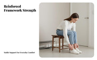 Solid Wood Construction Mortise and Tenon Stool Long-Lasting Wooden Seat Minimalist Design Household Furniture Sturdy Support for Adults, Homeowners, Students, Dining Room, Entryway, Bedroom, Kitchen