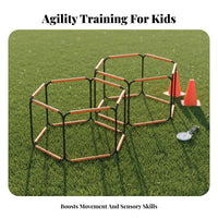 Foldable Butterfly Agility Ladder Multi-Functional Soccer Footwork Coach Use Anywhere Training Hurdles Set Easy to Assemble for Children, Athletes