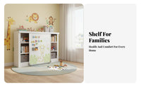 Storage Unit with Whiteboard Doors Sturdy Construction 5-Tier Storage Cabinet Large Capacity storage unit for Children, Book Lovers, Bedroom, Study, Playroom
