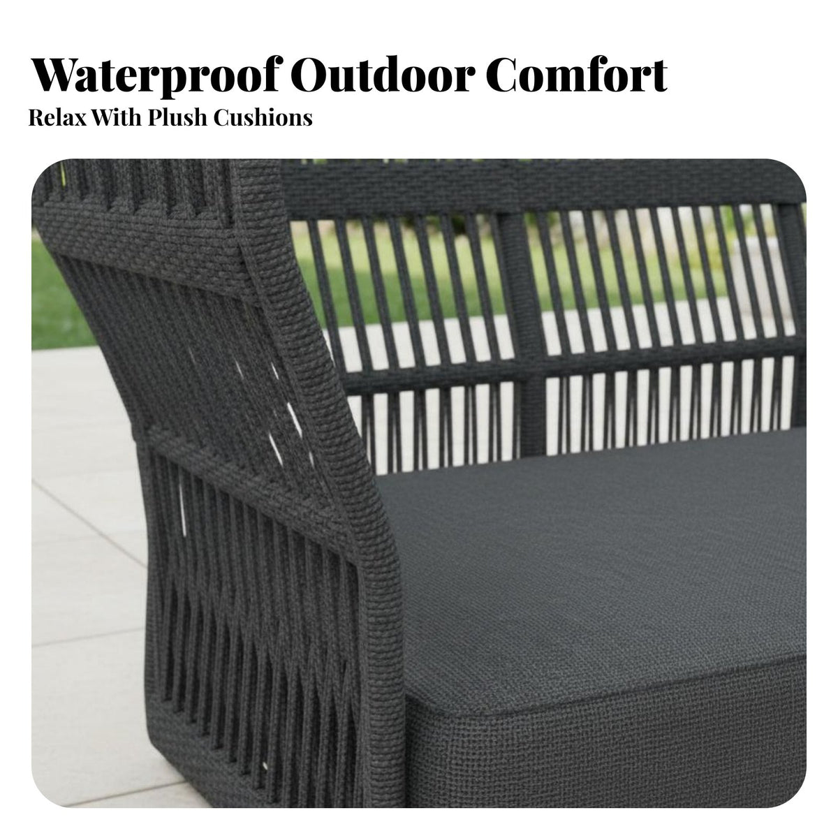 Waterproof 4-Piece Woven Sofa Set Weather-Resistant Outdoor Furniture Nordic Design Garden Furnishings Modern design for Guesthouse Owners, Homeowners, Entertainers, Terrace, Balcony, rearyard, pool deck