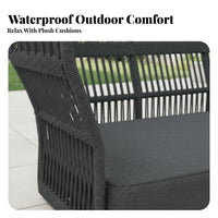 Waterproof 4-Piece Woven Sofa Set Weather-Resistant Outdoor Furniture Nordic Design Garden Furnishings Modern design for Guesthouse Owners, Homeowners, Entertainers, Terrace, Balcony, rearyard, pool deck
