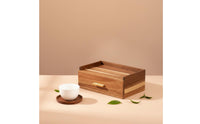 Solid Wood Wooden Tea Bag Storage Box Multifunctional Tea Chest with Drawer Large Capacity for Kitchen